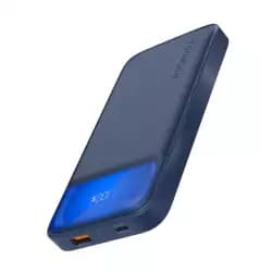 باور بانك بروميت، شاحن محمول عالمي فائق النحافة سعة 10000mAh مع منفذ 20W USB-C Power Delivery، منفذ QC 3.0 18W، حامل مدمج، شاشة LCD وحماية من الحرارة الزائدة، Torq-10 كحلي
