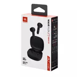 JBL Wave Flex True Wireless Earbuds, Deep Base Sound, Comfortable Fit, 32H Battery, Smart Ambient + Talkthru, Hands-Free Call, VoiceAware, Water and Dust Resistant - Black, JBLWFLEXBLK