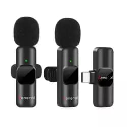 General K10 K2 Microphone For Smartphone, Wireless Mini Microphone Plug & Play USB C Lavalier Microphone Wireless