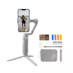 مثبت جيمبال Zhiyun Smooth Q4 Combo، مثبت يدوي 3 محاور للهواتف الذكية، مع ذراع تمديد مدمج، مناسب للفلوج، يوتيوب، تيك توك، والبث المباشر، متوافق مع ايفون واندرويد