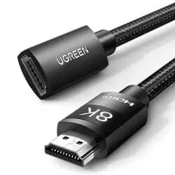 UGREEN 8K HDMI Extension Cable 48Gbps HDMI Extender Cord Support 8K 60Hz, 4K 120Hz, HDMI 2.1 Male to Female Adapter Compatible with MacBook Pro 2021/PS5/Xbox Series X/Roku TV/UHD TV/Blu-ray, 3.3FT (40447)