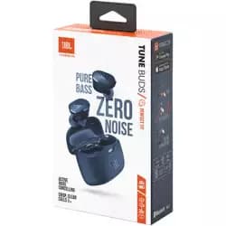 سماعة أذن JBL Tune Buds لاسلكية بالكامل بخاصية عزل الضوضاء، صوت Pure Bass، بلوتوث 5.3، 4 ميكروفونات، بطارية 48 ساعة، مقاومة للماء والغبار - أزرق | JBLTBUDSBLU