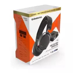 سماعة رأس ستيل سيريز Arctis Pro لاسلكية - للألعاب - مشغلات صوت Hi-Res - لاسلكي مزدوج (2.4G وبلوتوث) - نظام بطارية مزدوج - للكمبيوتر، PS5 و PS4
