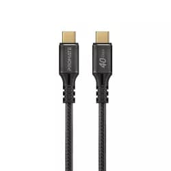 Promate USB-C Cable, Ultra-Fast 240W Power Delivery Thunderbolt 3 Cable with 8K Display Support, Nylon Braided 100cm Cord and 40Gbps Transfer Speed for All Type-C Enabled Devices, PowerBolt240-1M