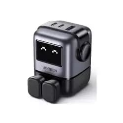 يو جرين UNO شاحن 65 وات USB-C بـ 3 منافذ، Nexode GaN مع شاشة LED لأجهزة ماك بوك، اتش بي، ديل، لينوفو، ايفون 15 برو، سامسونج S24 - أسود