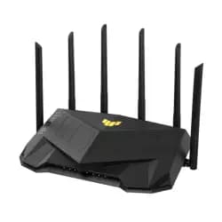 راوتر جيمنج اسوس TUF Gaming AX6000 ثنائي النطاق WiFi 6 مع منفذ جيمنج مخصص، منفذ Dual 2.5G، تحويل منافذ بـ 3 خطوات، AiMesh لشبكة WiFi، حماية شبكة AiProtection Pro وإضاءة AURA RGB