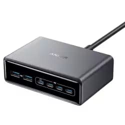 شاحن انكر Prime، محطة شحن GaN بقدرة 200W بـ 6 منافذ، شاحن USB-C سريع