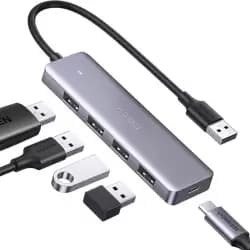 هب يوجرين USB C بـ 4 منافذ USB 3.0 مع منفذ شحن موديل CM219 (50985) - (مستعمل)