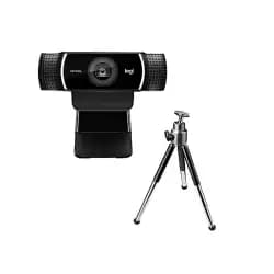 Logitech C922 Pro Stream Webcam, HD 1080p/30fps or HD 720p/60fps Hyperfast Streaming, Stereo Audio, HD light correction, Autofocus, For YouTube, Twitch, XSplit, PC/Mac/Laptop/Macbook/Tablet - Black