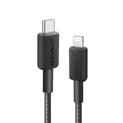 كابل انكر 322 من USB-C إلى لايتنينج بطول 3 قدم - أسود | A81B5H11