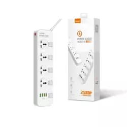 LDNIO SC4408 مشترك كهرباء للحماية من الحمل الزائد مع 4 منافذ USB