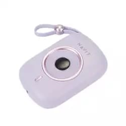 Havit PB5214 Mini Modern Power bank 10000mah PD35W With Built in Type c Cable Purple
