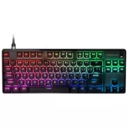 كيبورد جيمنج SteelSeries APEX 9 TKL، مفاتيح OptiPoint بصرية خطية، 5 ملفات تعريف مخصصة، 100 مليون ضغطة، إضاءة RGB لكل مفتاح، لغة إنجليزية، أسود | 64847