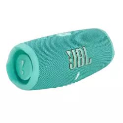 سماعة جي بي ال Charge 5 محمولة، باور بانك مدمج، صوت JBL Pro قوي، مشعات باس مزدوجة، بطارية 20 ساعة، مقاومة للماء والغبار IP67، بث لاسلكي، توصيل مزدوج - تيل | CHARGE5-TL