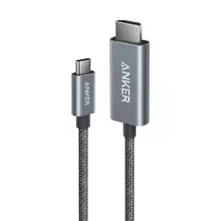 انكر نانو كابل USB-C الى HDMI طول 6 قدم، يدعم 4K@60Hz، كابل محول نايلون فائق السرعة - اسود | A87E0H12