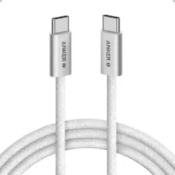 كابل انكر زولو USB-C الى USB-C بقدرة 240 وات مضفر (2 متر/6 قدم) - ابيض A8060H22
