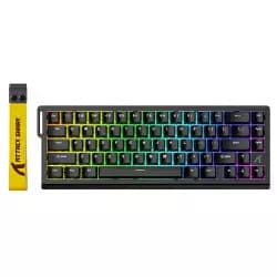 كيبورد جيمنج ATTACK SHARK X68 HE 8000Hz Rapid Trigger، كيبورد سلكي بمفاتيح مغناطيسية، دقة 0.01 مم، اضاءة RGB للكمبيوتر/ماك، اسود (مفتوح العلبة)