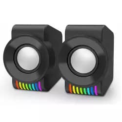 Redragon GS514 PC Gaming Speaker, 2.0 Channel Stereo Desktop Computer Speaker with Dynamic RGB, Quality Bass and Crystal Clear Sound, USB Powered with a 3.5mm Connector