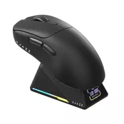 ماوس AJAZZ AJ-179 Apex بدقة 42000 DPI مع قاعدة شحن مغناطيسية وشاشة TFT، مستشعر PAW 3950، دونجل 8K (أسود)