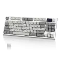 كيبورد ميكانيكي لاسلكي ATTACK SHARK K86، 75%، ثلاثي الأوضاع، 82 مفتاح، قابل للتبديل السريع، شاشة OLED 1.2 بوصة - سويتش خطي