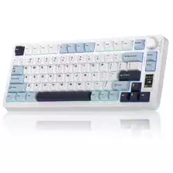 كيبورد ميكانيكي لاسلكي AULA S75 PRO بشاشة ومقبض، 75% قابل للتعديل (Hot Swappable) مع مفاتيح مشحمة مسبقاً، إضاءة RGB، أغطية مفاتيح PBT