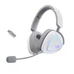 سماعة جيمنج لاسلكية خفيفة الوزن اسوس ROG Delta II - لون Moonlight White (90YH03W0-BHUA10)