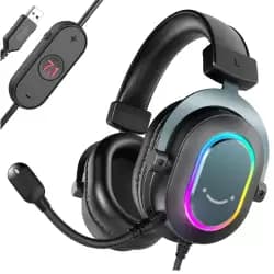 FIFINE H6 AmpliGame USB Gaming Headset – 7.1 Surround Sound with EQ Mode - Black (Open Sealed)