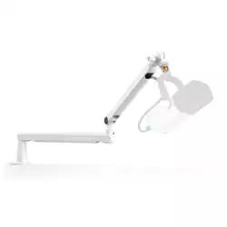 FIFINE  BM88W Boom Arm Mic Stand, Low Profile Metal Microphone Stand, Podcast Mic Boom Arm with Desktop Mount, Cable Channel Management, White for Recording/Streaming/Game-BM88W