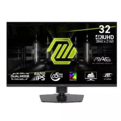 شاشة جيمنج ام اس اي MAG 322URDF E16 مقاس 32 بوصة، لوحة Rapid IPS، دقة 4K UHD بتردد 160Hz، دقة FHD بتردد 320Hz، استجابة 0.5ms، لون أسود