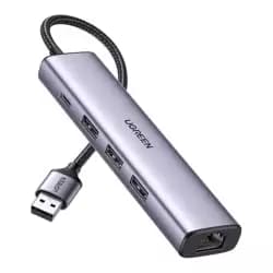 UGREEN USB3.0 To 3×USB3.0 +RJ45 (1000M) Ethernet Adapter Type-C Power Supply 60554-CM475