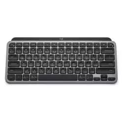 كيبورد لوجيتك MX Keys Mini لاسلكي بإضاءة، بلوتوث / موصل USB-C، مدى 10 متر، تخطيط إنجليزي عربي، جرافيت أسود | 920-010503