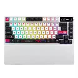 ASUS ROG Azoth X Gaming Keyboard, ROG NX Snow V2 Switch, Hot-Swappable Switches, Tri-Mode Connectivity, Anti-Ghosting N-Key Rollover, English-Arabic Layout, White | 90MP044F-BKCA30 (Open Sealed)