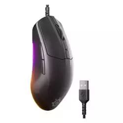ماوس ستيل سيريز Rival 3 Gen 2 للألعاب - حساس بصري 8500 DPI TrueMove Core، متانة 60 مليون نقرة، زمن استجابة منخفض، وزن خفيف 77 جرام، قواعد PTFE 100%، إضاءة RGB - أسود
