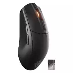 ماوس ستيل سيريز Rival 3 Gen 2 لاسلكي للألعاب - 2.4GHz وبلوتوث، حساس بصري 18000 DPI TrueMove Air، متانة 60 مليون نقرة، وزن خفيف، قواعد PTFE 100% - أسود