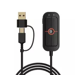 PIVA GS10 Sound Card Type-C to USB Controller for Clear Sound with 3.5 AUX Port and Microphone Controls Three EQ Adjustments and Mic and Headphone Volume Adjustment