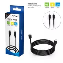 Dobe Charging and Data Cable, Fast Charging, 1.5m, Compatible with PlayStation 5, Black, TP5-35102 (Used)