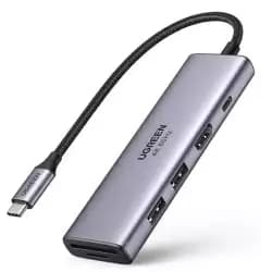 UGREEN USB-C 7-in-1 Multifunctional Adapter HDMI 2 USB-C 3.2 USB-A 3.2 SD/TF Card Reader 100W PD Hub Dock | 45521