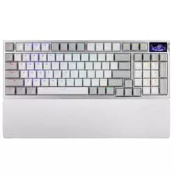كيبورد جيمنج اسوس ROG Azoth 96 HE, ROG HFX V2 Magnetic Switch, Tri-Mode Connectivity, ROG Hall Effect Technology, Up to 3.5mm Actuation Point, English-Arabic Layout, White | 90MP040H-BKCA10