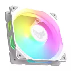 مروحة تبريد اسوس TUF Gaming TR120 ARGB Reverse Blade مقاس 120 مم، سرعة تصل إلى 2000 دورة في الدقيقة، تدفق هواء 76.3 CFM، توافق Aura Sync، تحكم PWM، عبوة فردية، أبيض | 90DA00D3-B09000