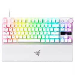 كيبورد جيمنج ميكانيكي ريزر Huntsman V3 Pro Tenkeyless 8khz، سويتشات ضوئية تناظرية Gen-2، أغطية مفاتيح PBT، تخطيط إنجليزي، أبيض | RZ03-05521000-R3M1