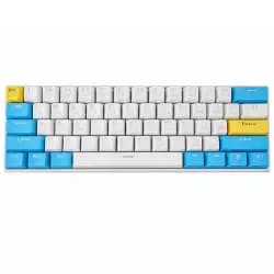 Redragon K530 Pro Draconic 60% Bluetooth/Wired/2.4GHz Wireless Mechanical Keyboard, 61 Keys, Hot Swappable RGB Gaming Keyboard with Clicky Blue Switch- White /Blue | K530W-RGB-PRO BULLETR