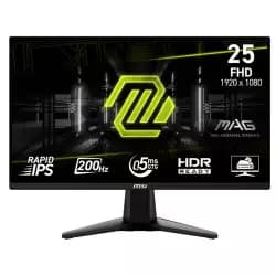 شاشة جيمنج ام اس اي MAG 255F E20، شاشة Rapid IPS مقاس 25 بوصة، دقة FHD، تردد 200Hz، استجابة 0.5ms (GtG)، تقنية AMD FreeSync Premium، لون أسود | 9S6-3BC21M-051