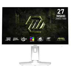 شاشة ام اس اي MAG 274QRFW X32، مقاس 27 بوصة Rapid IPS، دقة WQHD، معدل تحديث 320Hz، زمن استجابة 0.5ms (GtG)، تقنية AMD FreeSync Premium و NVIDIA G-Sync، لون أبيض | 9S6-3CE49H-028