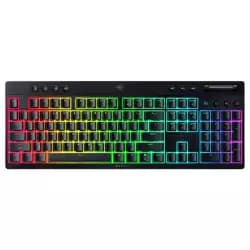 كيبورد ريزر BlackWidow V4 Low-Profile HyperSpeed ميكانيكي جيمنج، تخطيط إنجليزي، معدل استجابة 1000Hz، إضاءة Chroma RGB، سويتش Razer Green، ثلاثي الوضع، أسود | RZ03-05270100-R3M1