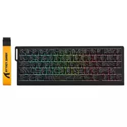 كيبورد جيمنج لاسلكي ATTACK SHARK X68 PRO HE بسويتش مغناطيسي Rapid Trigger، معدل استجابة 8K، سويتش Hall Effect، قابل للتبديل، إضاءة RGB، ثلاثة أوضاع اتصال (أسود)