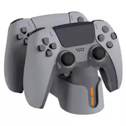 DOBE Dual Charge Station & Charge Dock for PS5 Controllers, Fast & Smart Charging, Sleek Modern Design & Slim - Charging Adapter with Type-C Cable (Gray, TP5-1501X)
