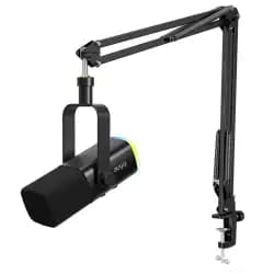 طقم ميكروفون ديناميكي FIFINE AmpliGame AM8T USB/XLR مع ذراع بوم - أسود