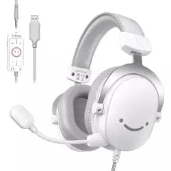 FIFINE H9 AmpliGame USB Gaming Headset – 7.1 Surround Sound  White