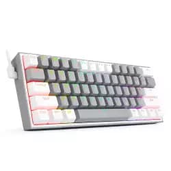 كيبورد ريدراجون K617 Fizz ميكانيكي جيمنج سلكي 60% RGB - 61 مفتاح، سويتش أحمر، تصميم مدمج، رمادي / أبيض