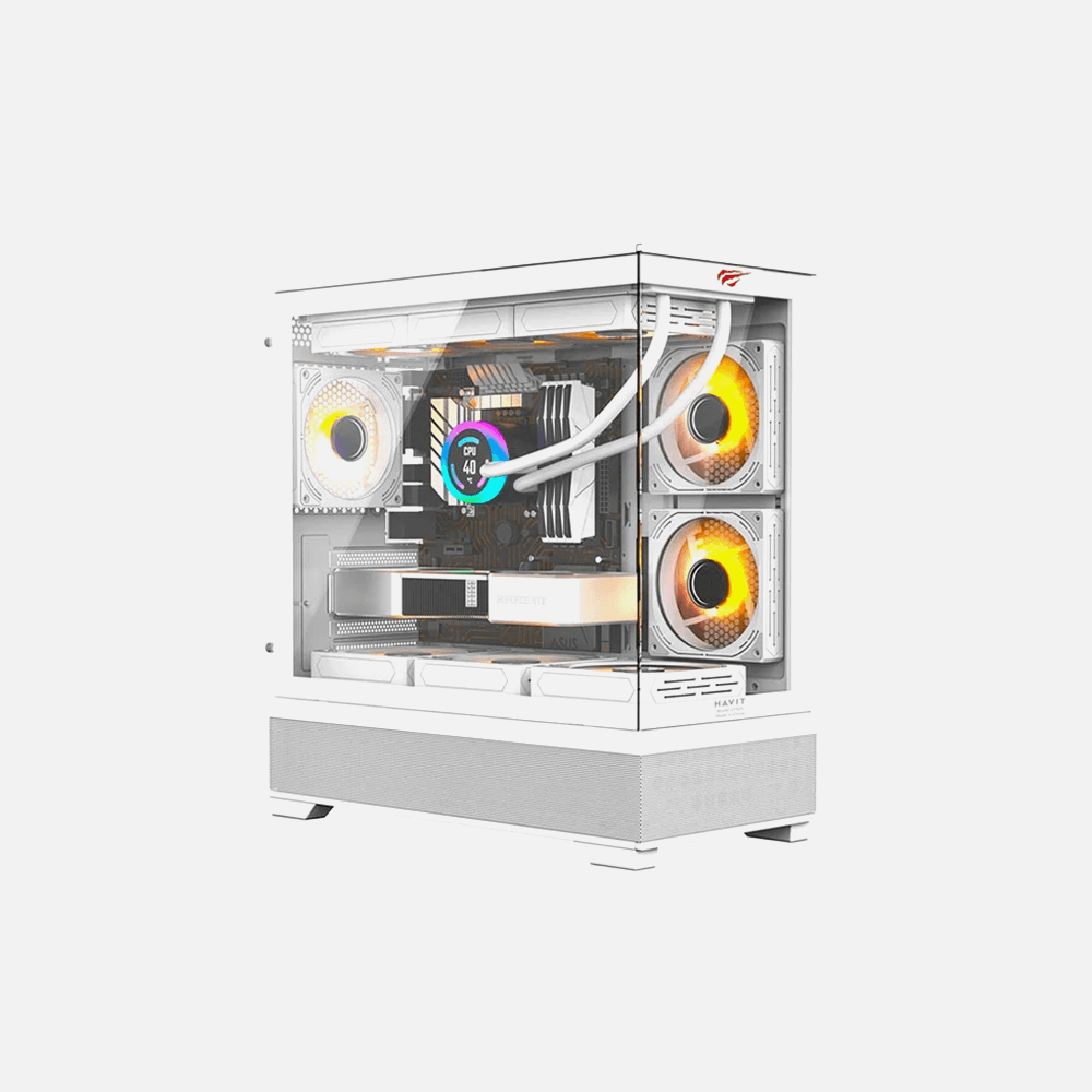 Havit CF925 Tempered Glass Gaming Player Case white